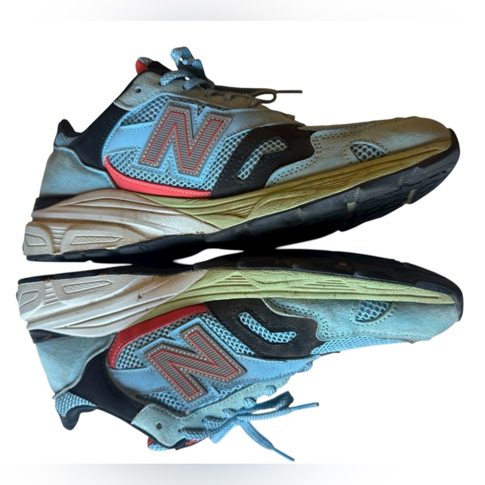 New Balance 920 Light Blue and Red Running Shoes Men’s 10.5 NICE RARE UK - Picture 5 of 9